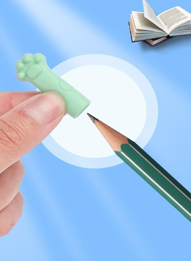 VATTU Cat Paw Pencil Cap Set for Kids & Girls | Cute Silicone Animal Paw Pen Cap | Kawaii Pencil Protector & Cover for Writing Pencils, Stationery Accessories - Multicolor (Pack of 10) - Image 2